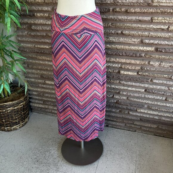 Cynthia Rowley Pink Zigzag Stripe Beachy Liquid Knit Strapless Dress Size Small - Picture 5 of 9